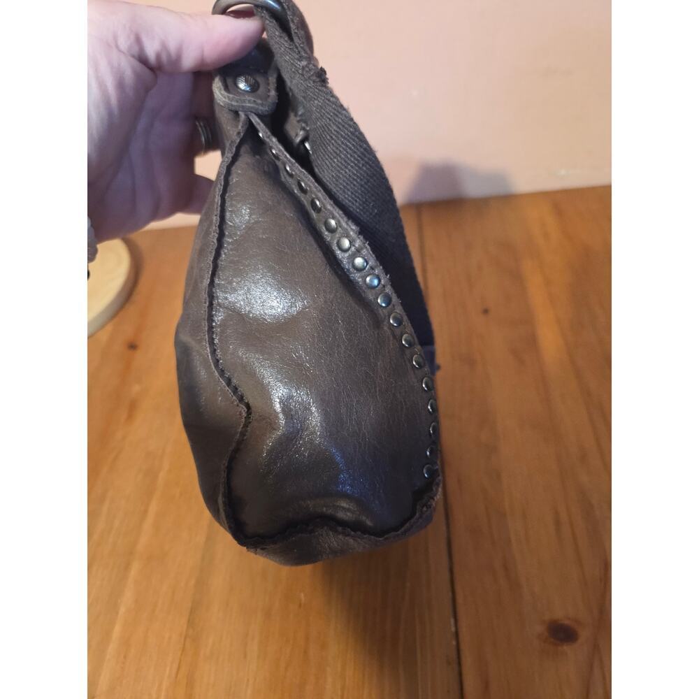 The Sak Genuine Leather And Suede Patchwork Boho Hobo Shoulder Bag Brown - Picture 5 of 9
